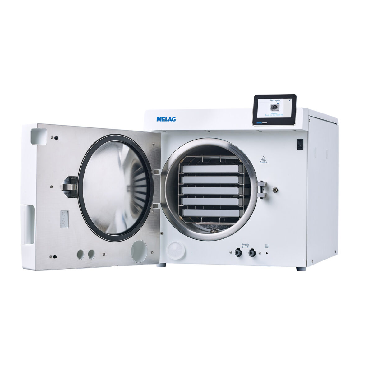 Komora sterylizacyjna autoklawu Melag Vacuclave 123 z tacami