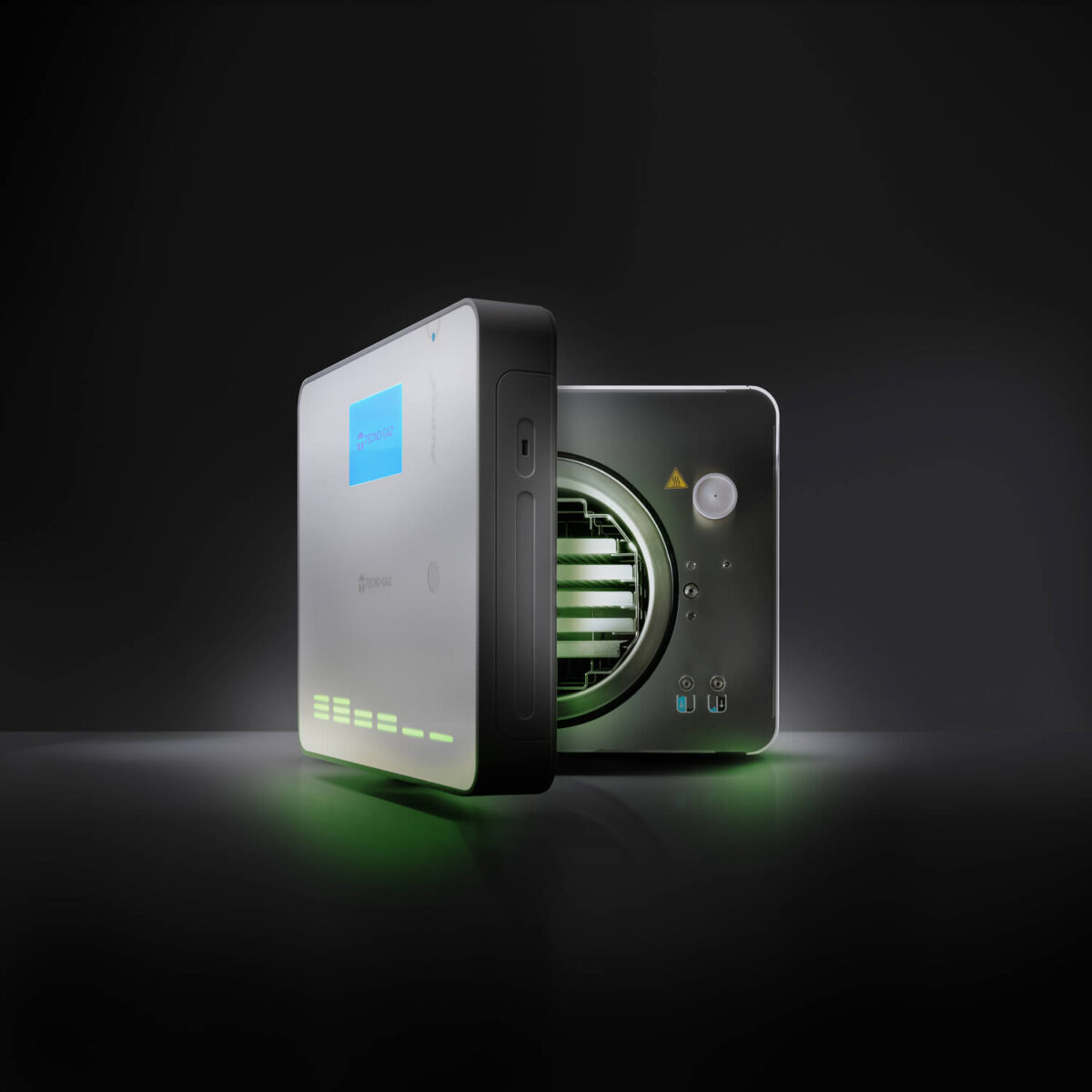 Autoklaw Tecno-Gaz Aura X 22L z otwartą komorą i systemem Load Master do optymalizacji zużycia energii i wody