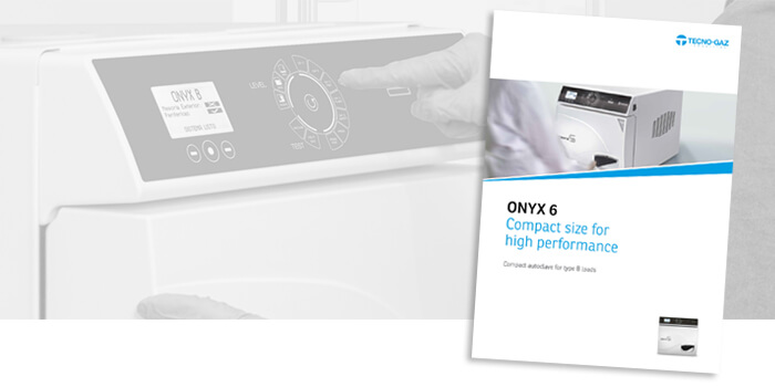 Okładka katalogu autoklawu ONYX 6 Tecno-Gaz – kompaktowy autoklaw klasy B